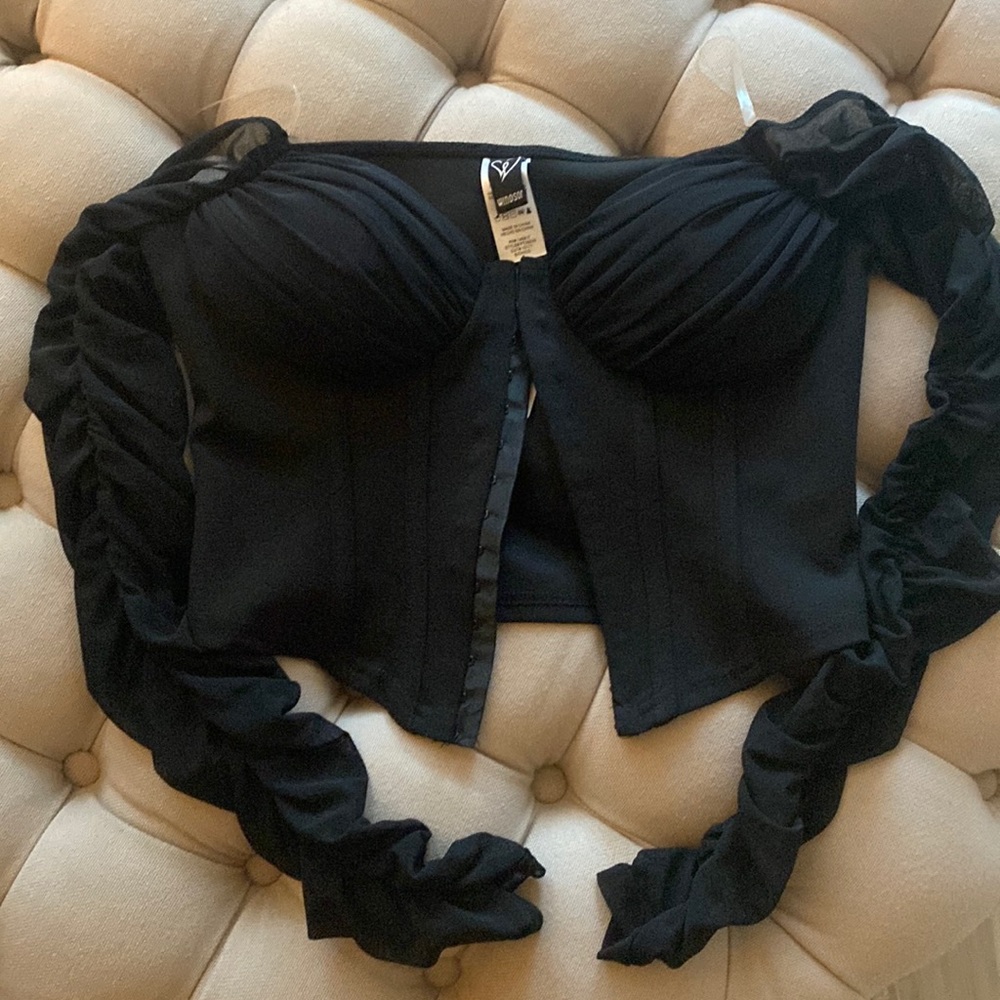 Windsor black off shoulder corset top size small NWT